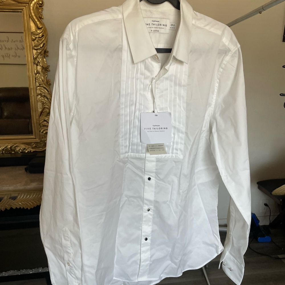 Topman Fine tailoring by Charlie Casely-Hayford White Men Dress Shirt